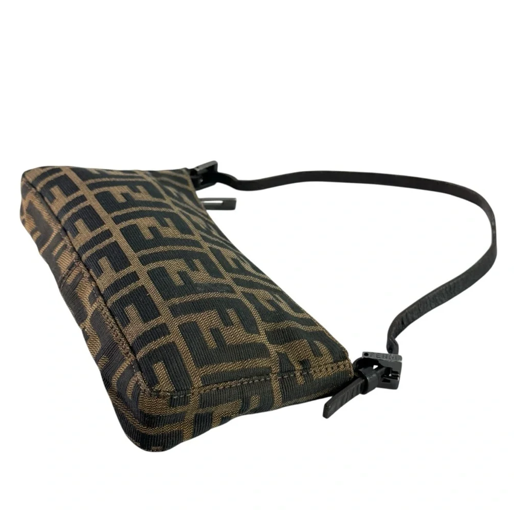 FENDI Vintage Zucca FF Pochette Baguette Shoulder Bag Made in Italy - Picture 8 of 16